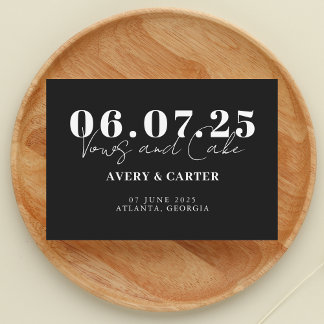 Vows and Cake Funny Minimalist Wedding Save The Date