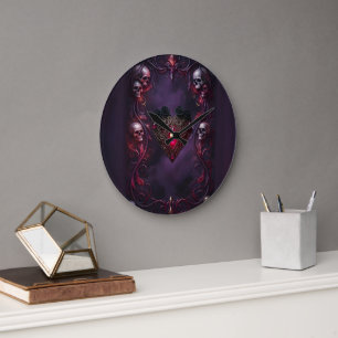 Vows Beyond the Veil – Gothic Wedding Art Large Clock