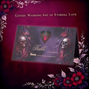 Vows Beyond the Veil – Gothic Wedding Art Place Card