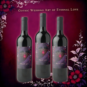 Vows Beyond the Veil – Gothic Wedding Art Wine Label