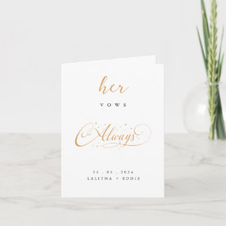 Vows Card - Harry Potter Themed