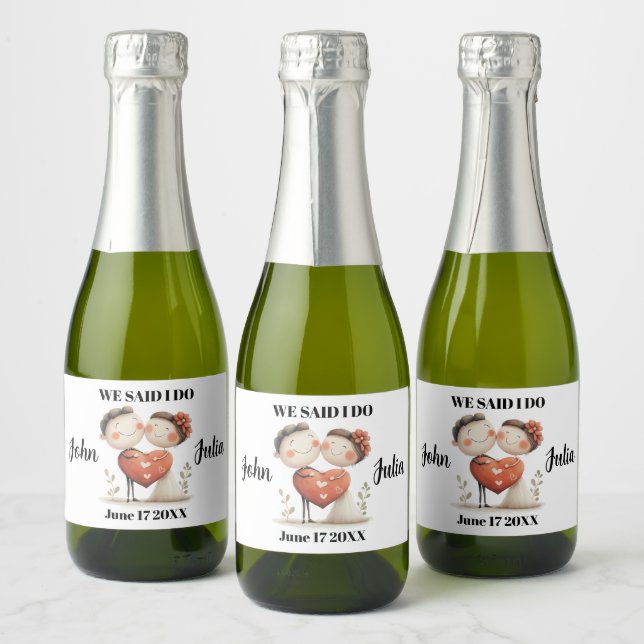 Vows in Bloom Sparkling Wine Label (Bottles)