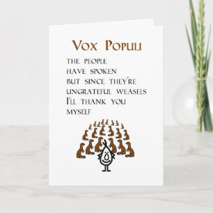 Vox Populi, A Funny Thank You Poem Card