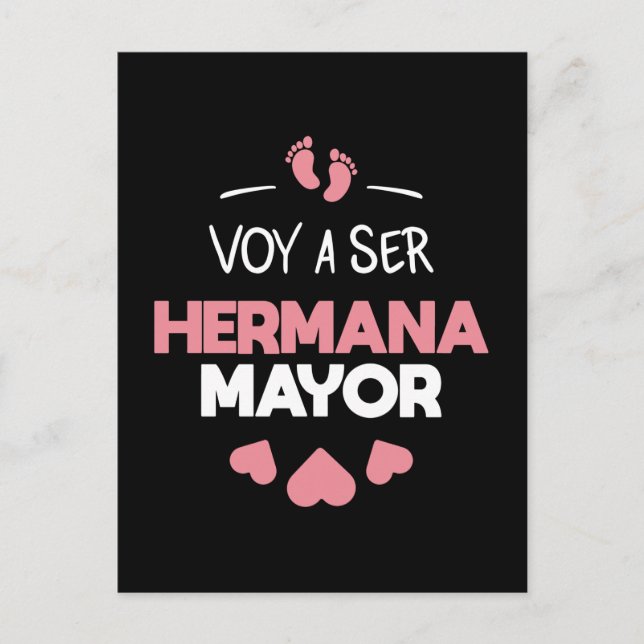 Voy a ser hermana mayor postcard (Front)