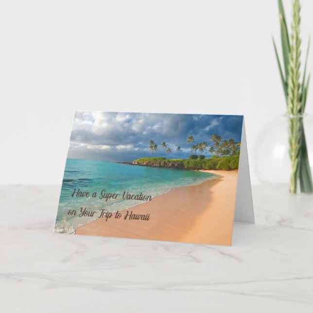 Voyage à Hawaii avec carte Pittoresque de plage (Devant)