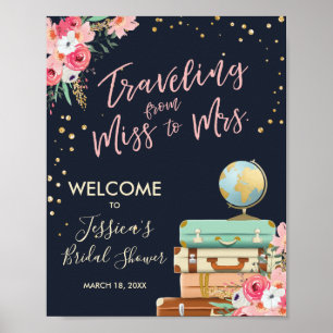 Voyage Affiche de bienvenue de douche nuptiale Mll
