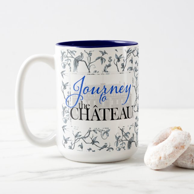 Voyage au Château Peacock Toile Motif Mug (Avec donut)