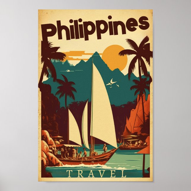 Voyage aux Philippines poster vintage (Devant)