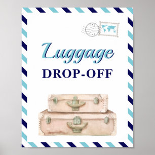 Voyage Avion Marine Blue Luggings Tableau des cart