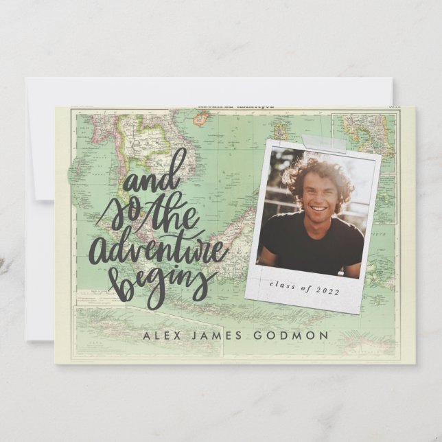 Voyage d'aventure Carte vintage diplôme photo (Devant)