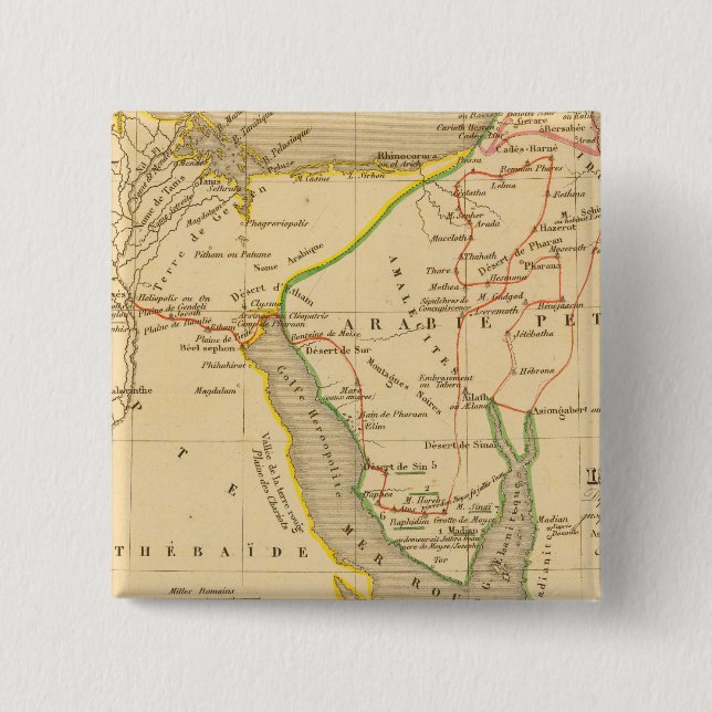 Voyage des Israelites depuis leur sortie d'Egypte 2 Inch Square Button (Front)