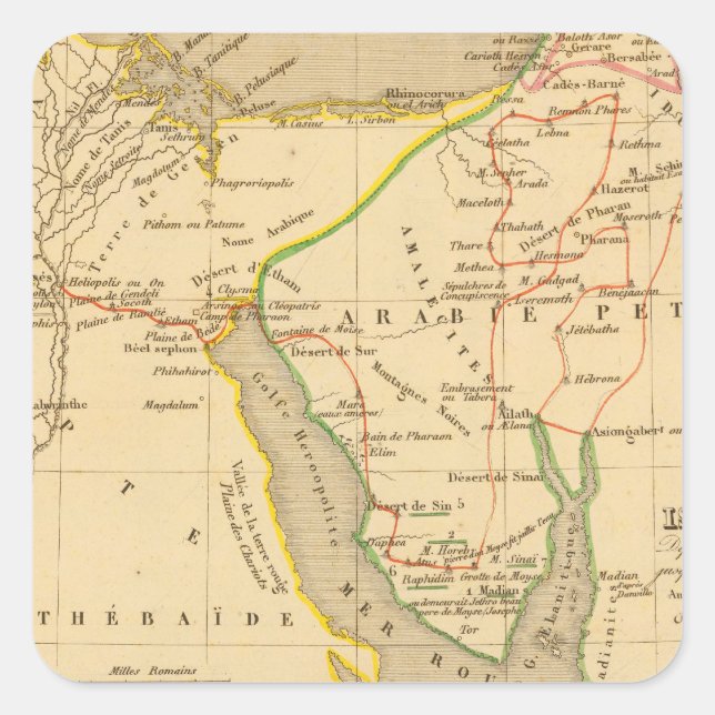 Voyage des Israelites depuis leur sortie d'Egypte Square Sticker (Front)
