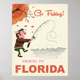 Voyage en Floride impression de pêche vintage