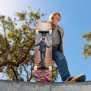 Voyage en skateboard sur le pont psychédélique