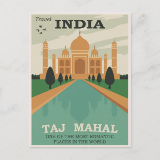 Voyage Inde Taj Mahal / Carte postale rétro