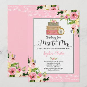 Voyage Invitation de douche nuptiale Mlle à Mme Fl