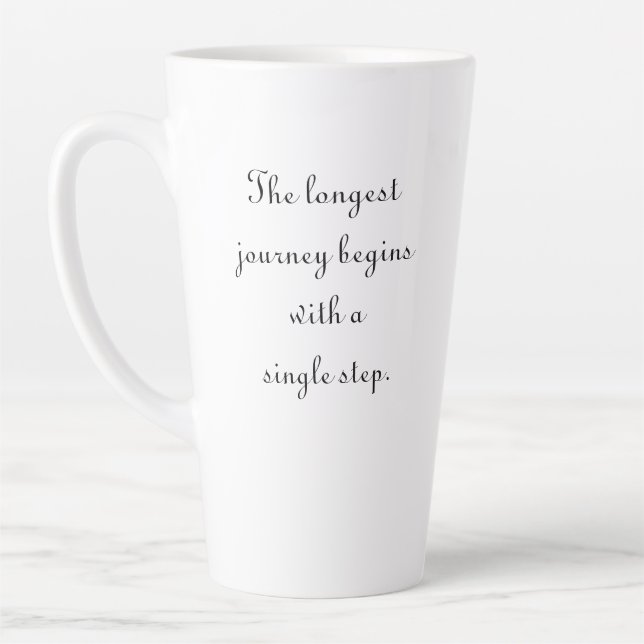 Voyage le plus long/pas simple Quote Mug (Gauche)