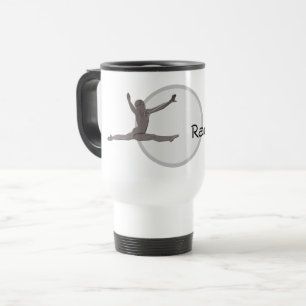 Voyage Mug - Silhouette de gymnaste avec nom