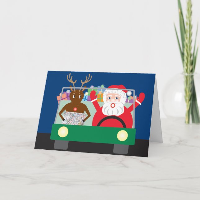 Voyage par la route avec la carte de voeux (Devant)