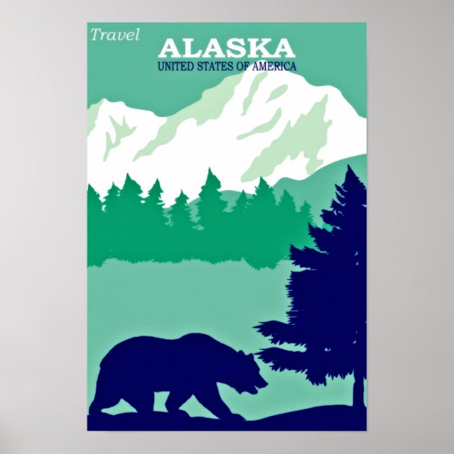 Voyage Poster vintage Alaska (Devant)