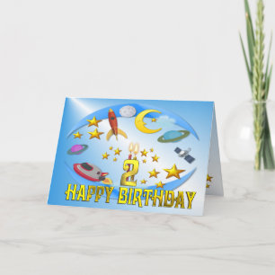 Voyage spatial ~ 2e. Carte d'anniversaire