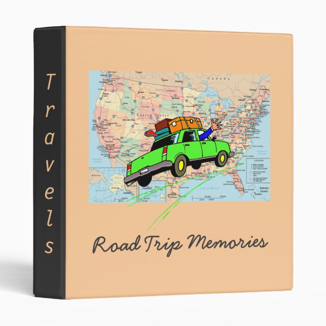 Voyage sur la route Voyage souvenirs Classeur (Devant/Côté)