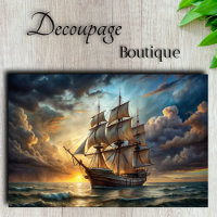 Voyage to Glory Majestic Tall Ship Decoupage