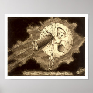 Voyage to the Moon 1902 illustration Poster