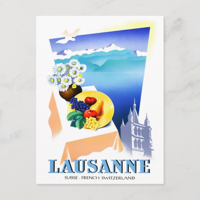 Voyage vintage Lausanne Suisse Carte postale (Devant)