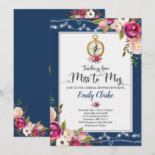 Voyager de Miss à Mme Fête de l'mariée Invitation