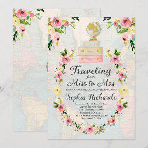Voyager de Miss à Mme Fête de l'mariée Invitation