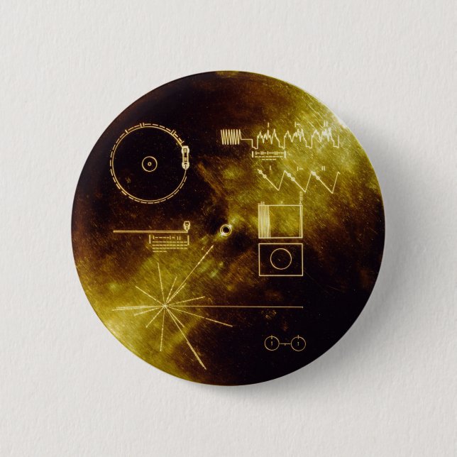 Voyager Golden Record 2 Inch Round Button (Front)