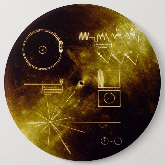 Voyager Golden Record 6 Inch Round Button (Front)