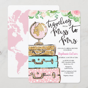 Voyager Mlle à Mme Bridal Shower Invitation