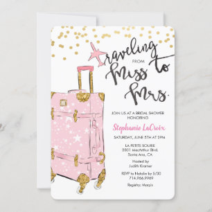 Voyager Mlle à Mme Bridal Shower Invitation