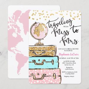 Voyager Mlle à Mme Bridal Shower Invitation
