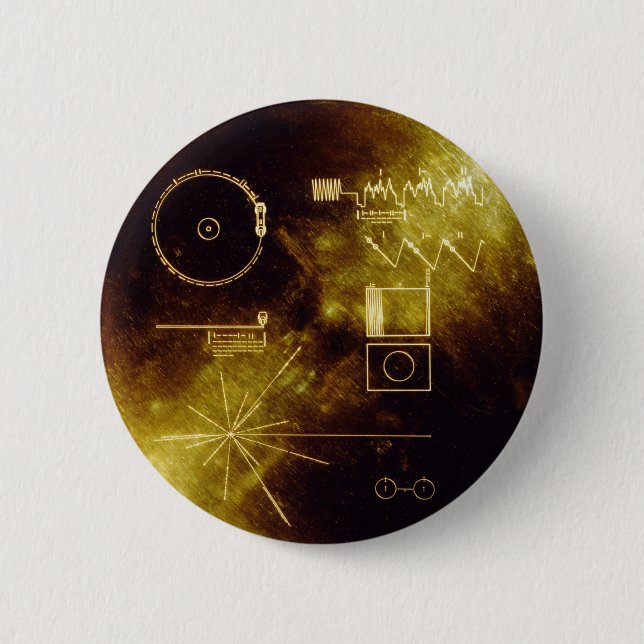 Voyager's Golden Record 2 Inch Round Button (Front)