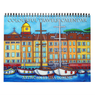 Voyages colorés Calendrier de 2 pages par Lisa Lor