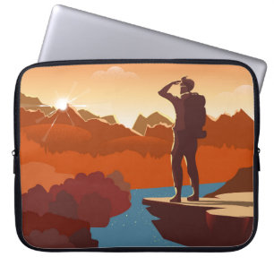 Voyageur ou explorateur avec sac à dos, debout sur