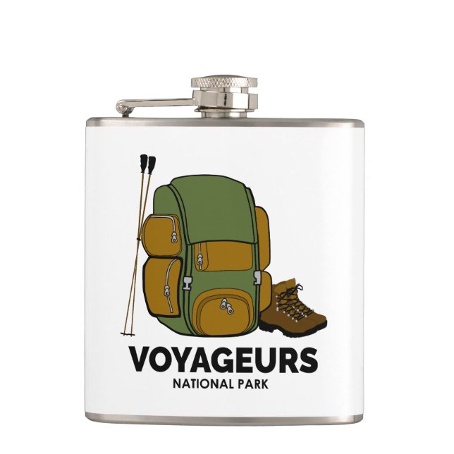 Voyageurs National Park Backpack Hip Flask (Front)
