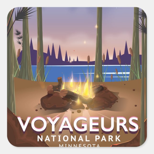 Voyageurs National Park Minnesota travel poster Square Sticker (Front)