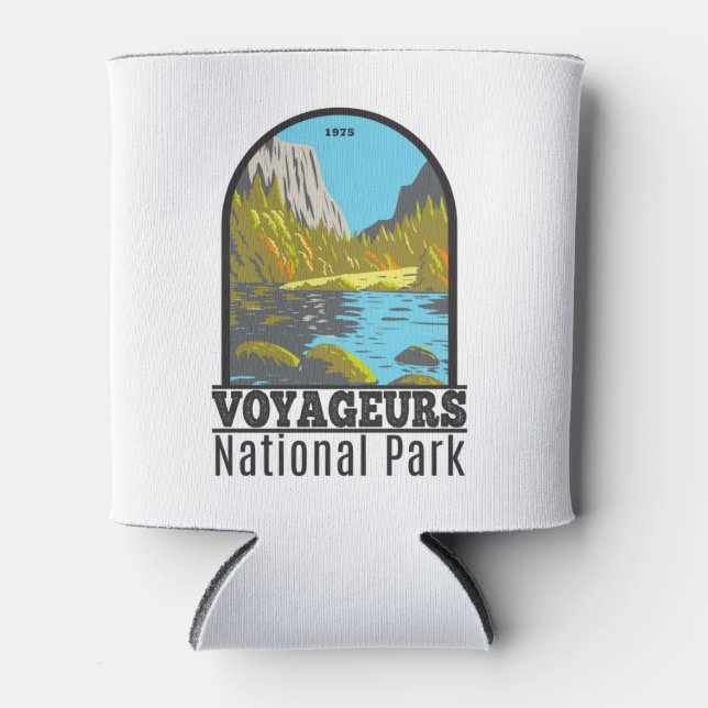 Voyageurs National Park Minnesota Vintage Can Cooler (Front)