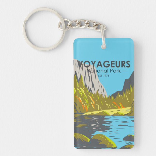 Voyageurs National Park Minnesota Vintage Keychain (Front)