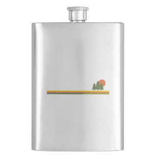 Voyageurs National Park Pine Trees Sun Hip Flask