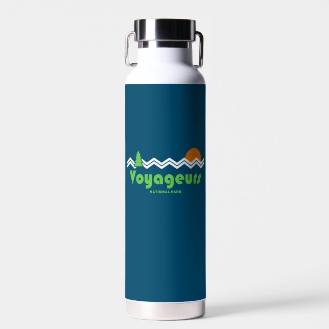 Voyageurs National Park Retro Water Bottle (Front)
