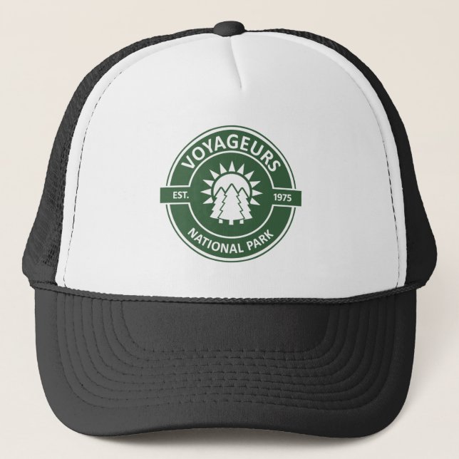 Voyageurs National Park Sun Trees Trucker Hat (Front)