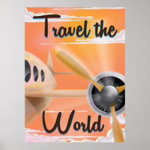 Voyagez dans le monde classique poster d'avion