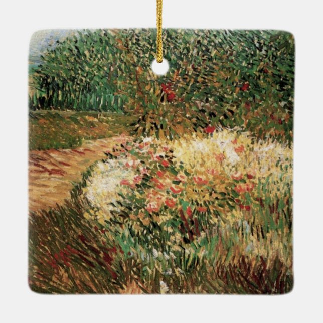 Voyer d'Argenson Park Asnieres by Vincent van Gogh Ceramic Ornament (Back)