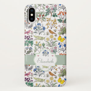 Voysey Apothecary's Garden Pattern Personalized iPhone X Case