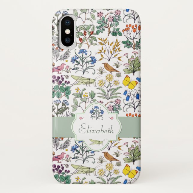 Voysey Apothecary's Garden Pattern Personalized Case-Mate iPhone Case (Back)